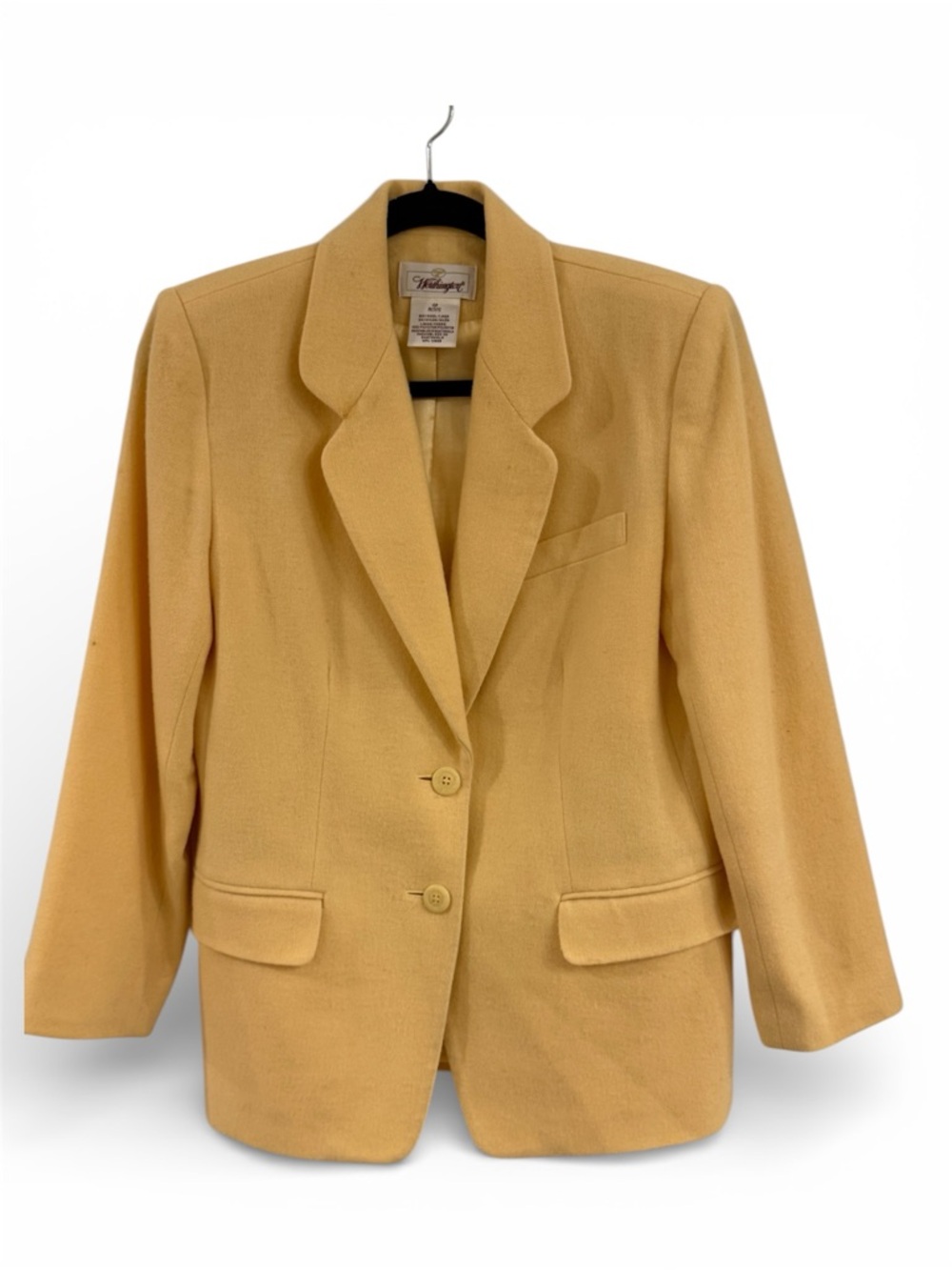 Worthington Petite Wool Blazer Butter Yellow Tailored Size 4P Career